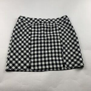 Topshop Black White Gingham Checkered Mini Skirt 8